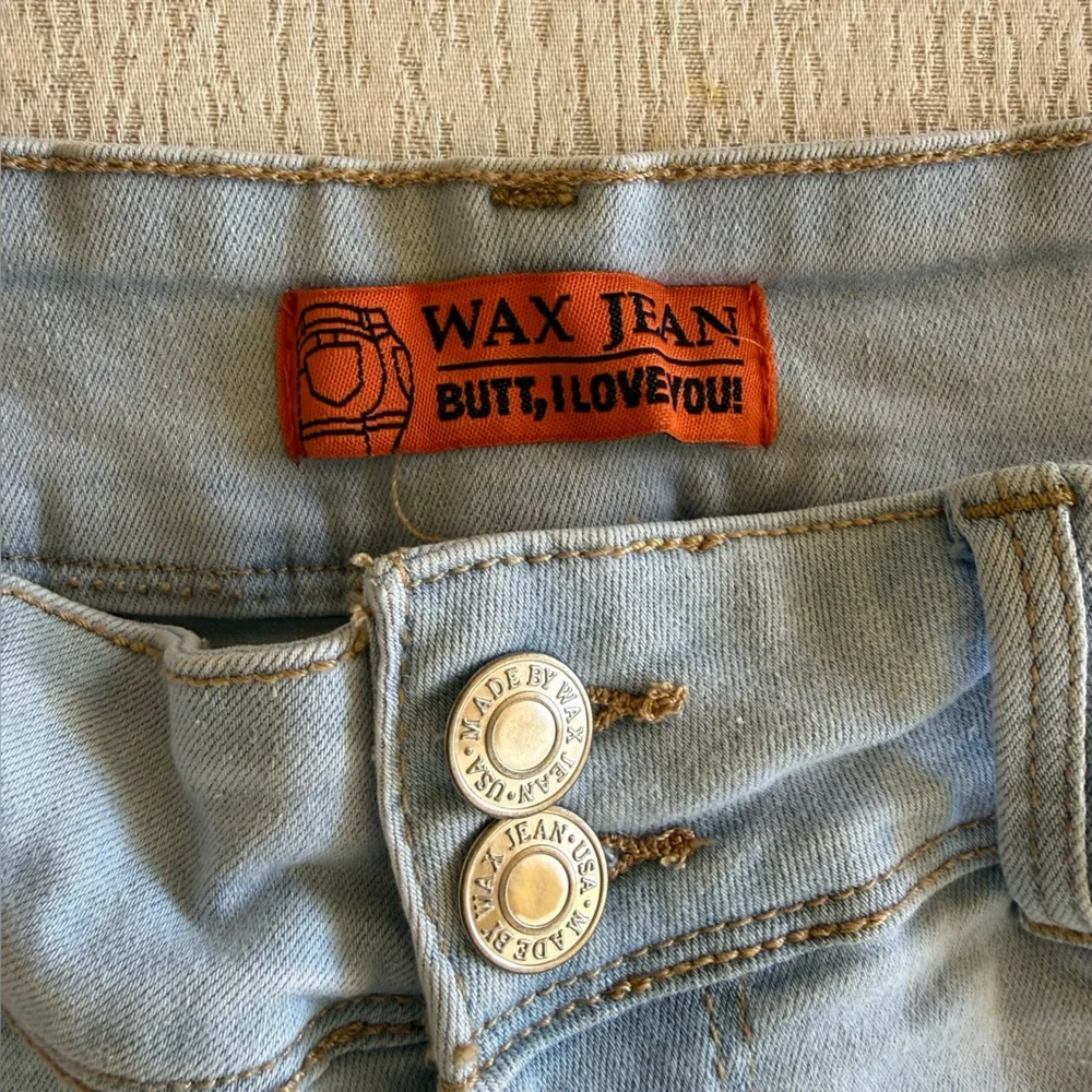 3 FOR $15‎ DEAL / Wax Jean Light Wash Denim Shorts Folded Waist Detail Size S